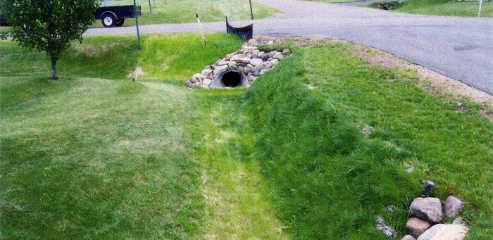 Green Retaining Wall Ditch Side